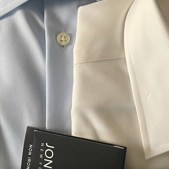 Jones New York Men's Solid Premium Dress Shirt - Blue - Large 16.5 - 32/33 - Picture 6 of 6
